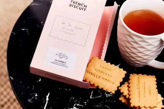 Boîtes 12 biscuits humoristiques French Biscuit Boutique French Biscuit