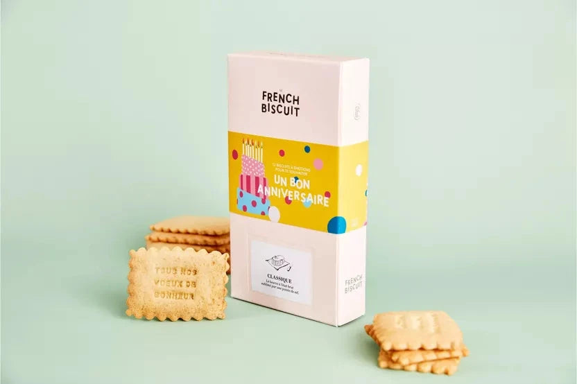 Boîtes 12 biscuits humoristiques French Biscuit Boutique French Biscuit Bon anniversaire