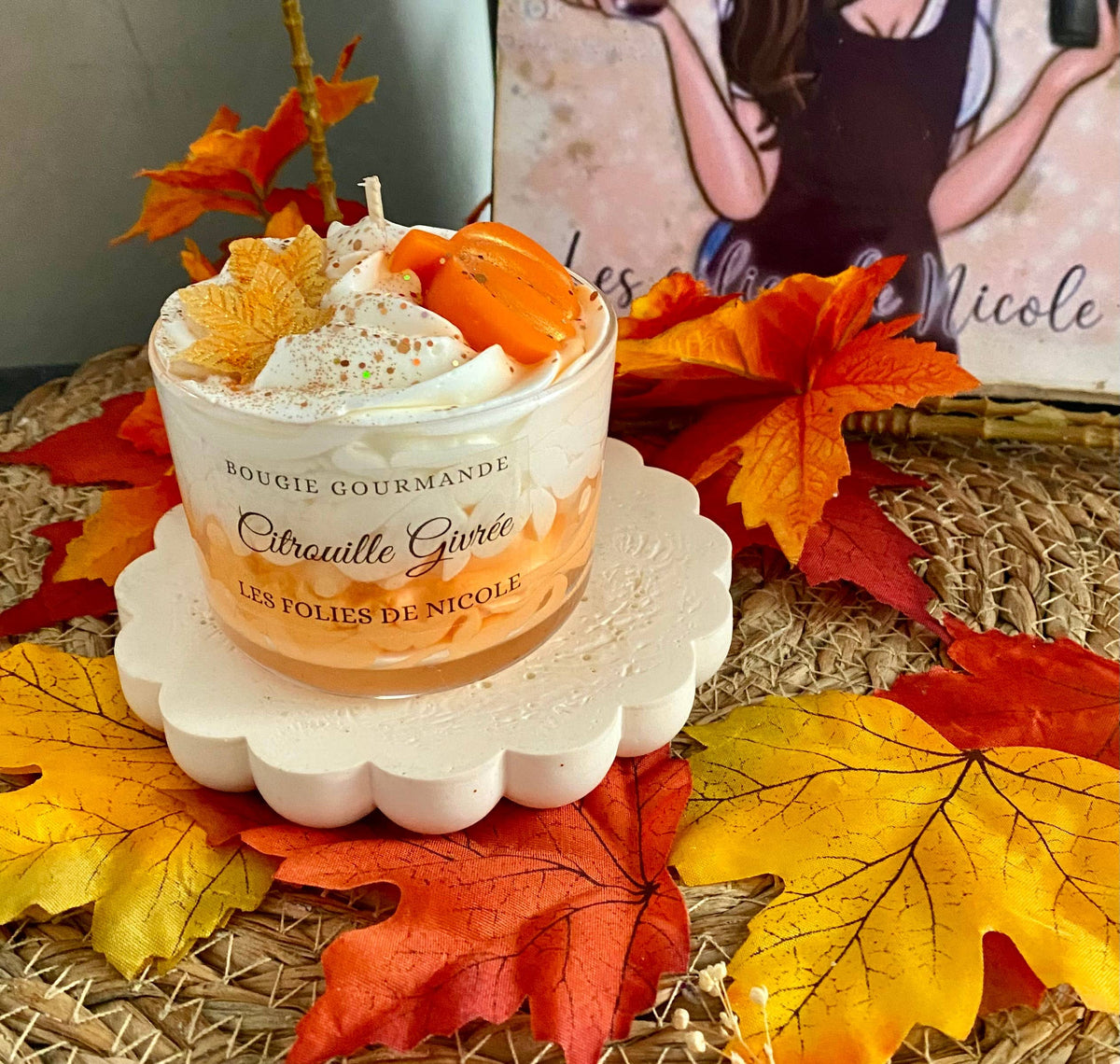 Bougie Gourmande, Citrouille Givrée Boutique Les folies de Nicole