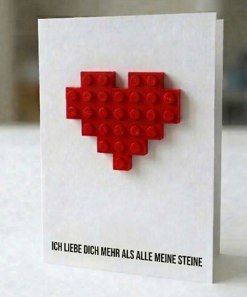 Carte postale Je t'aime plus que LEGO Boutique BRICKS