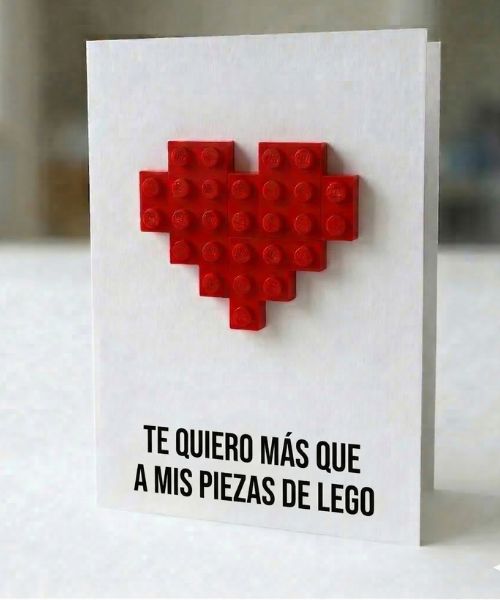 Carte postale Je t'aime plus que LEGO Boutique BRICKS