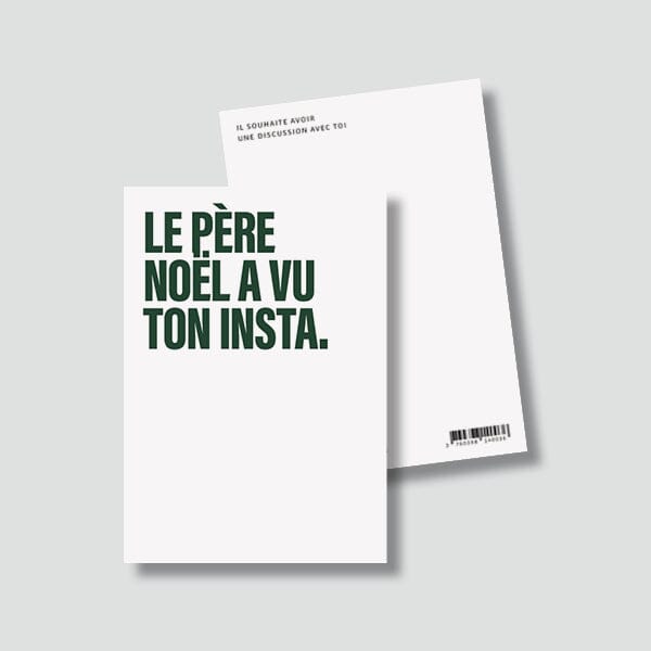 Carte postale – "Le Père Noël a vu ton Insta" Boutique Bulma Studio