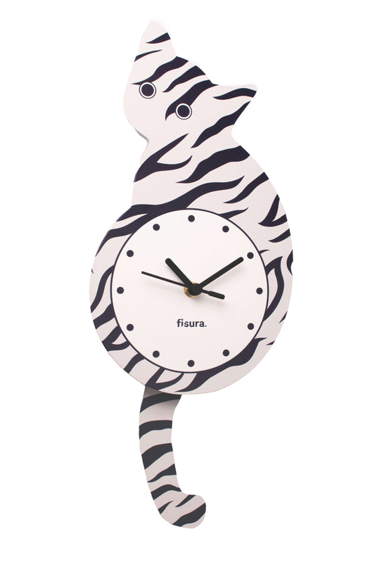 Cat wall clock - Horloge murale Chat Boutique Fisura Animal