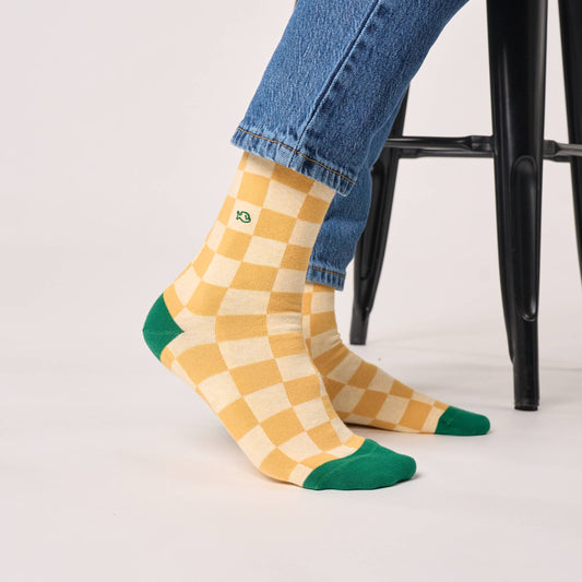Chaussettes en coton peigné à carreaux - Melbourne Boutique Billybelt