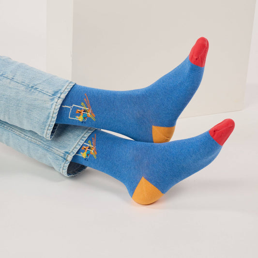 Chaussettes en coton peigné à motifs - Téléski Boutique Billybelt