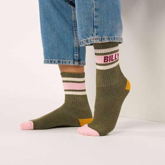 Chaussettes tennis - Vert, rose et blanc Boutique Billybelt