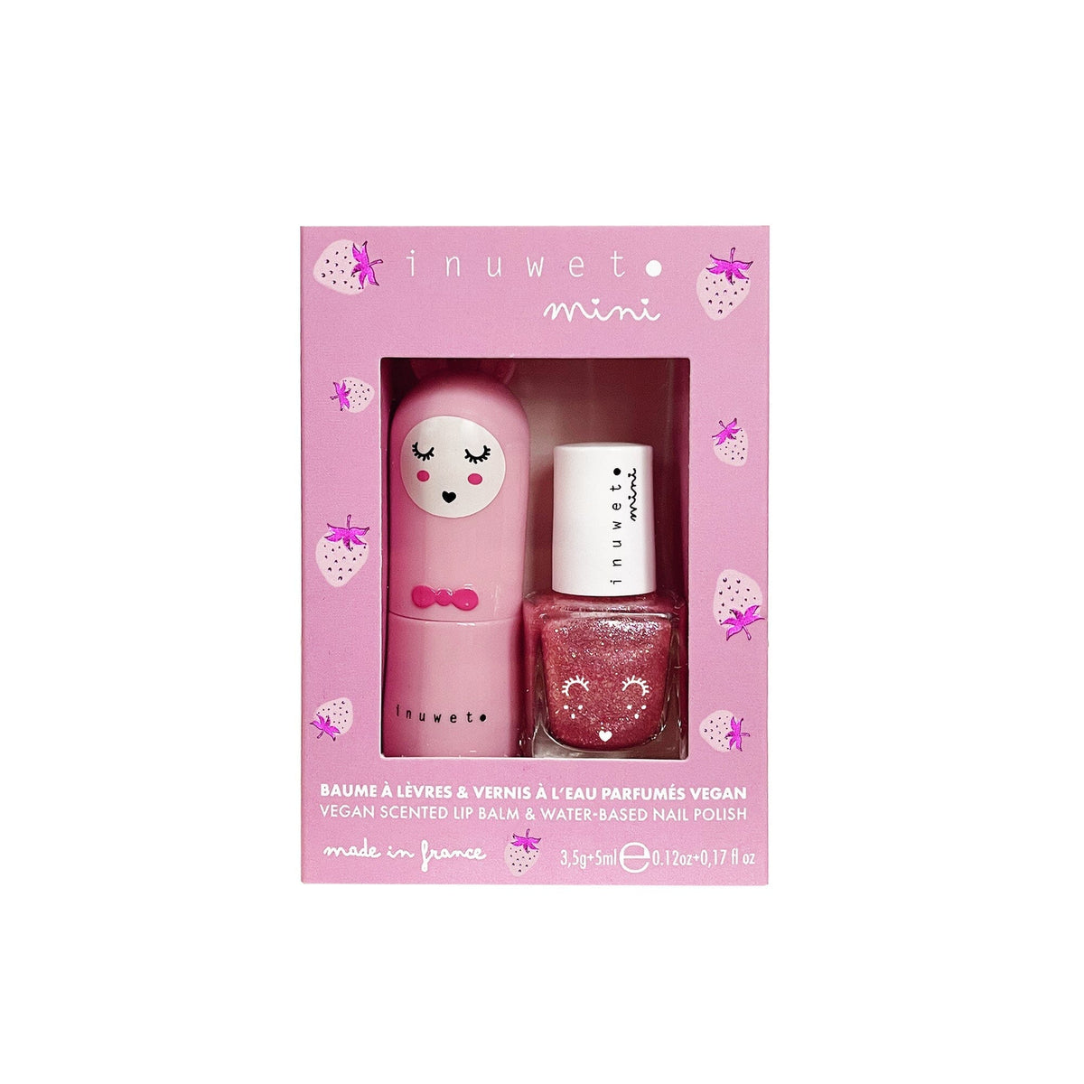 Coffret duo baume et vernis Inuwet - Fraise