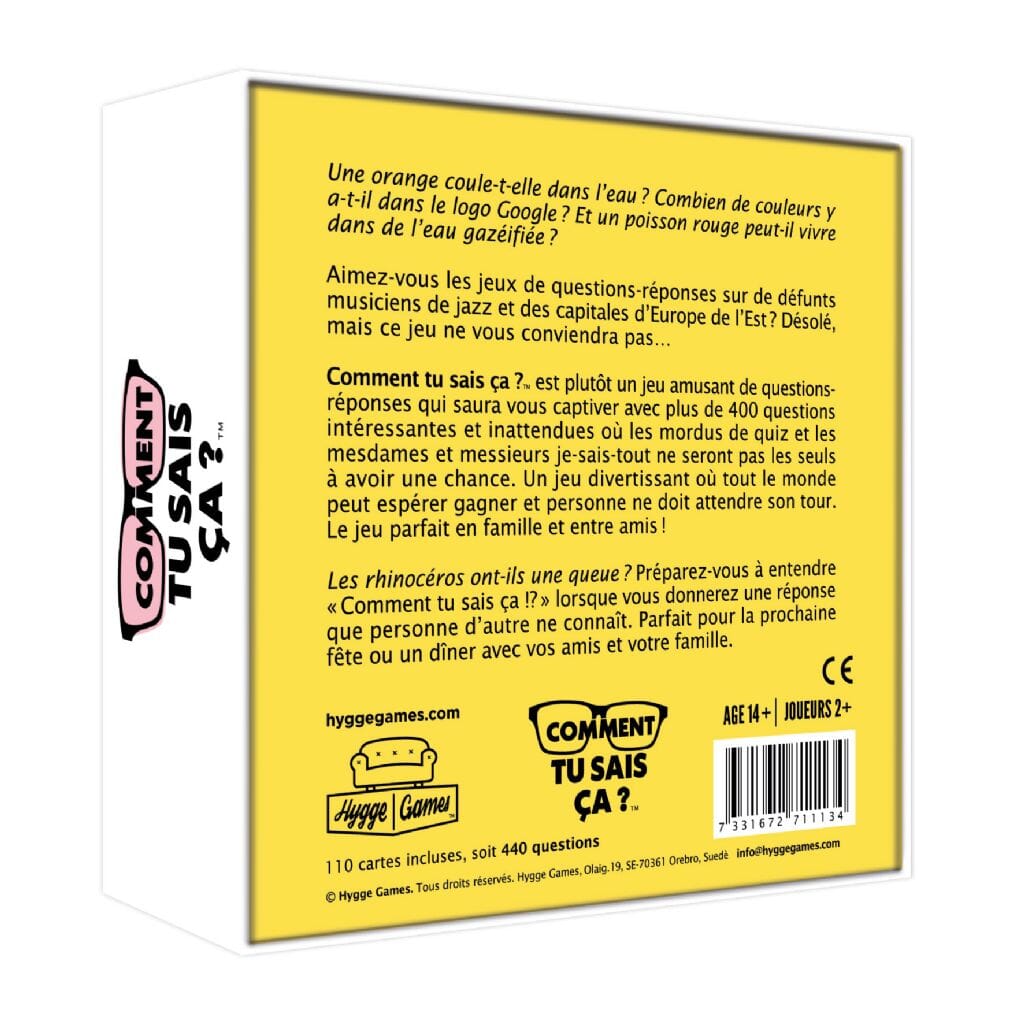 Comment tu sais ça – Hygge Games Jeu Festif Boutique Hygge Games