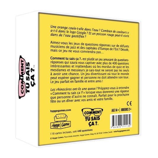 Comment tu sais ça – Hygge Games Jeu Festif Boutique Hygge Games
