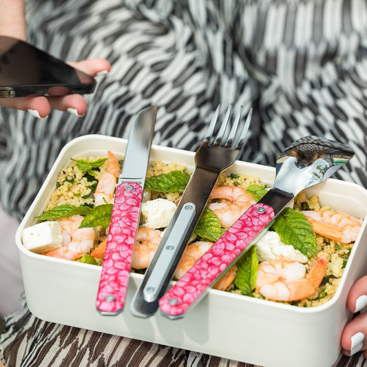 Couverts aimantés droits 12H34 - Roses délicat - Akinod Boutique Akinod