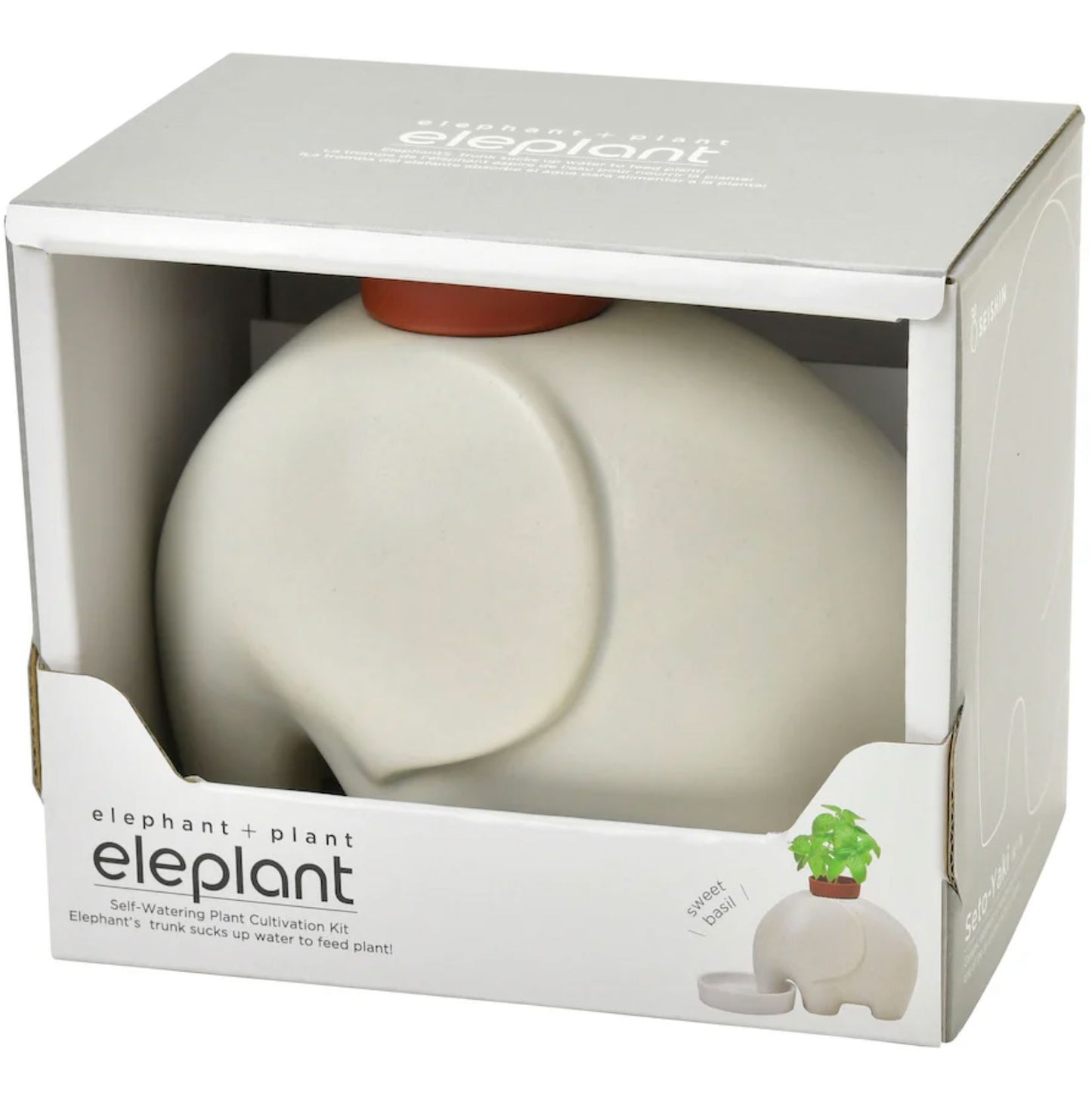 Eleplant – Cache-pot auto-arrosant en céramique (avec graines) Boutique Noted Blanc