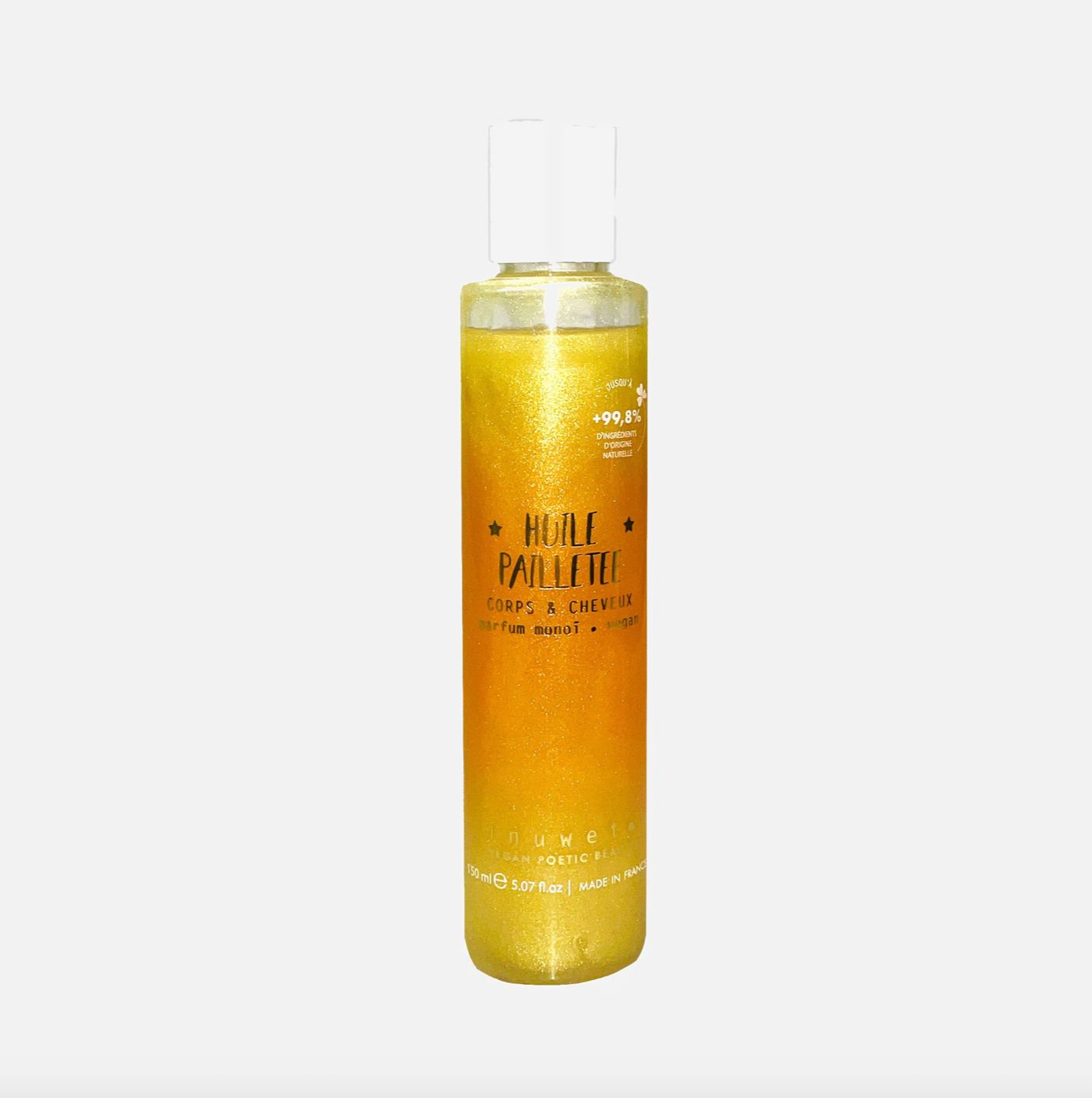 Huile Pailletée Corps & Cheveux au Monoï – 150 ml Inuwet Boutique Inuwet