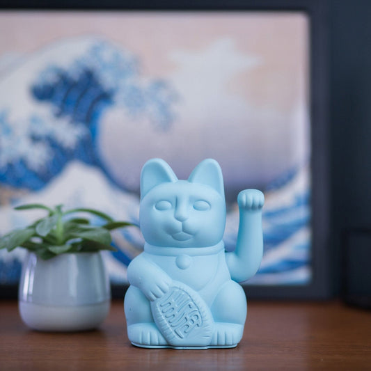 Lucky Cat Maneki Neko Bleu clair - Tendresse Boutique Donkey