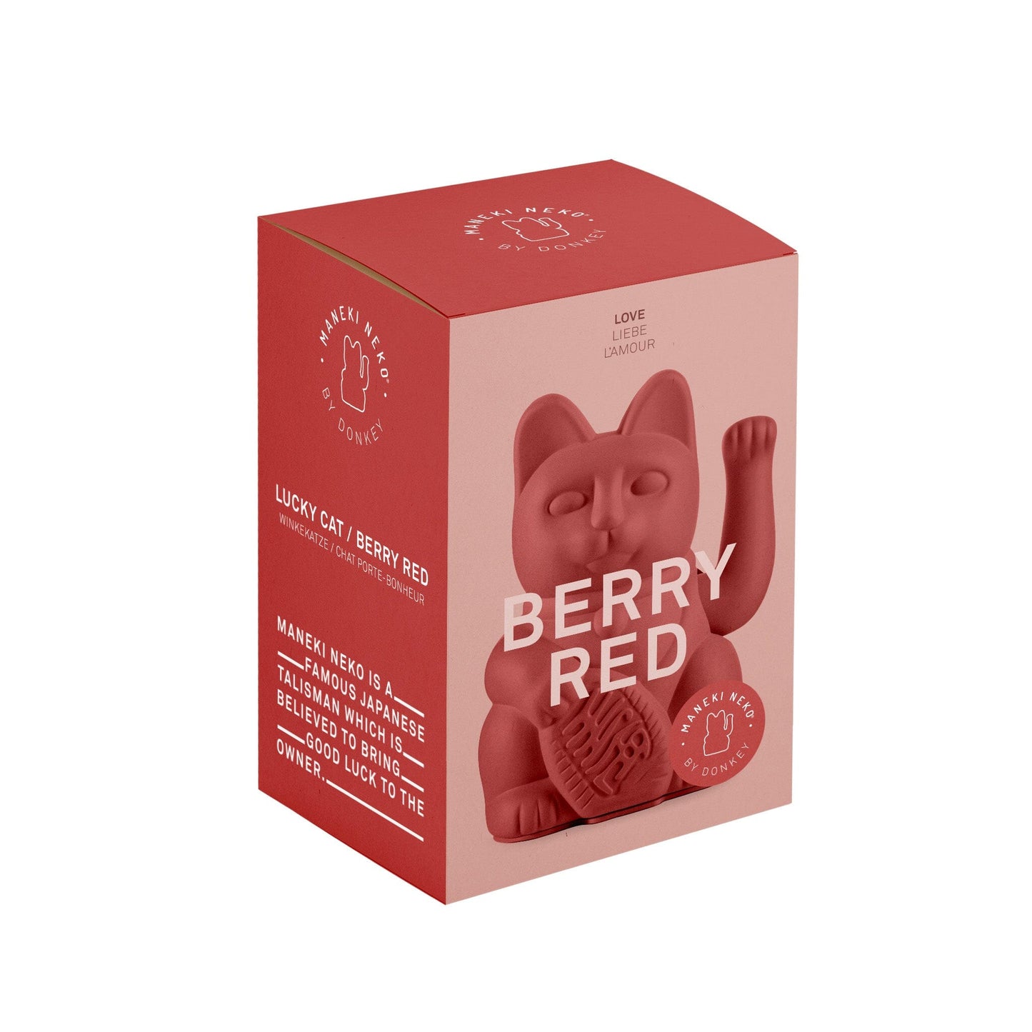 Lucky Cat Maneki Neko Rouge framboise - Amour Boutique Donkey