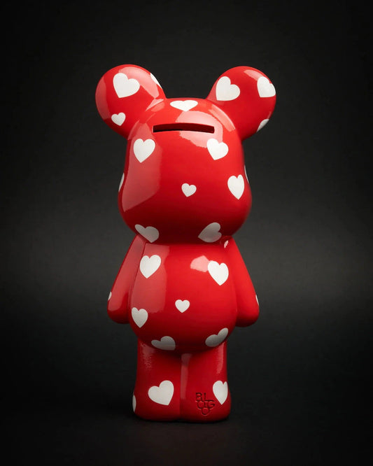 Mega Tirelire Teddy Coeur Rouge 40 cm Boutique Blogo