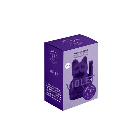 Mini Lucky Cat Maneki Neko Violet foncé - Confiance en soi Boutique Donkey