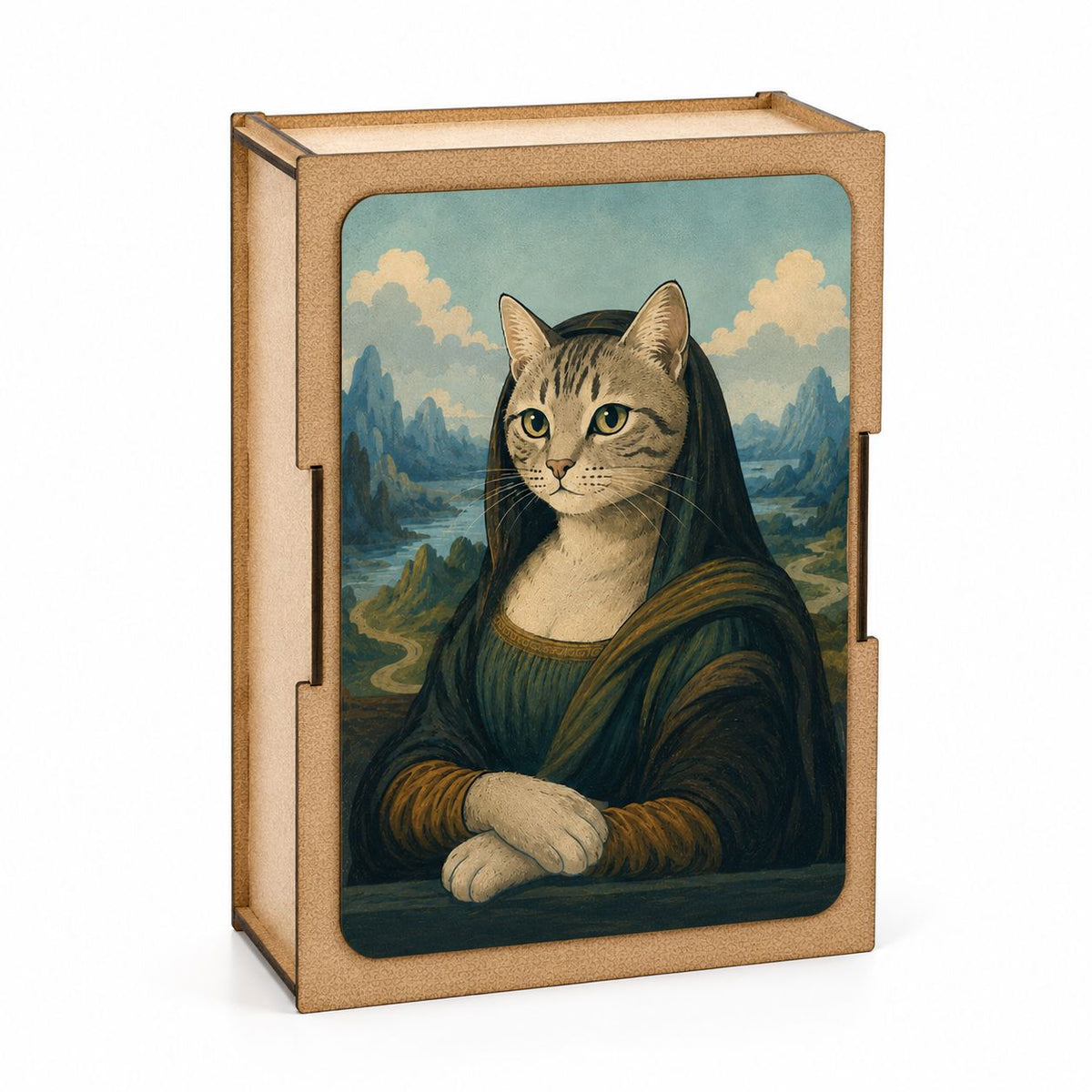 Mini puzzle portrait de chat Mona Lisa Boutique Bywood