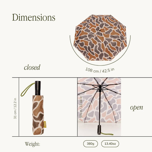 Parapluie droit compact Original Duckhead "Taupe Ripple" Boutique Original DuckHead