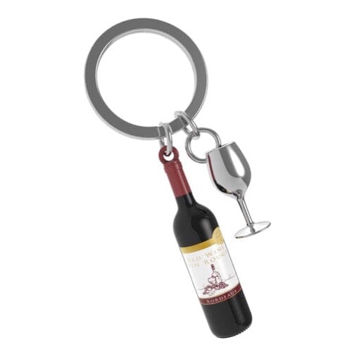 Porte-clés Bouteille de vin et son verre – Metalmorphose Boutique Metalmorphose