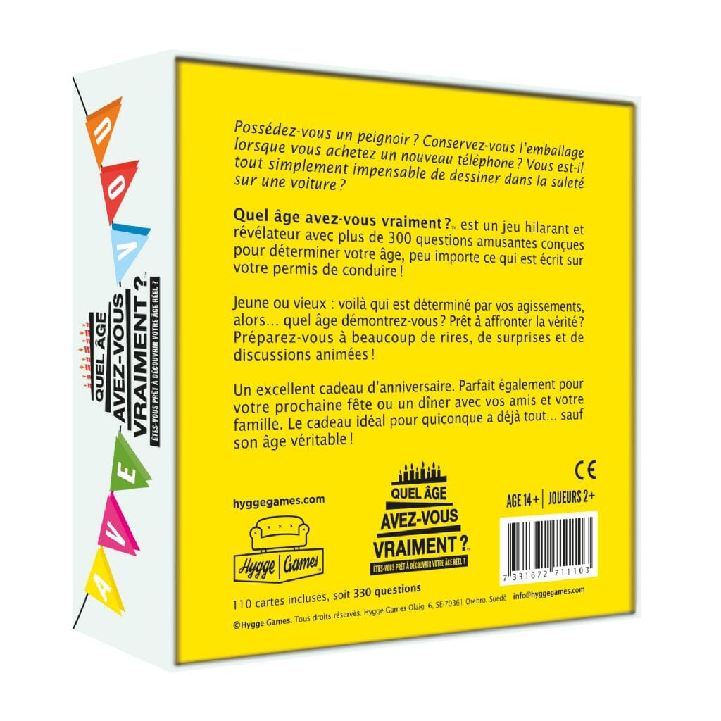 Quel âge avez-vous vraiment ? – Hygge Games Jeu Festif Boutique Hygge Games