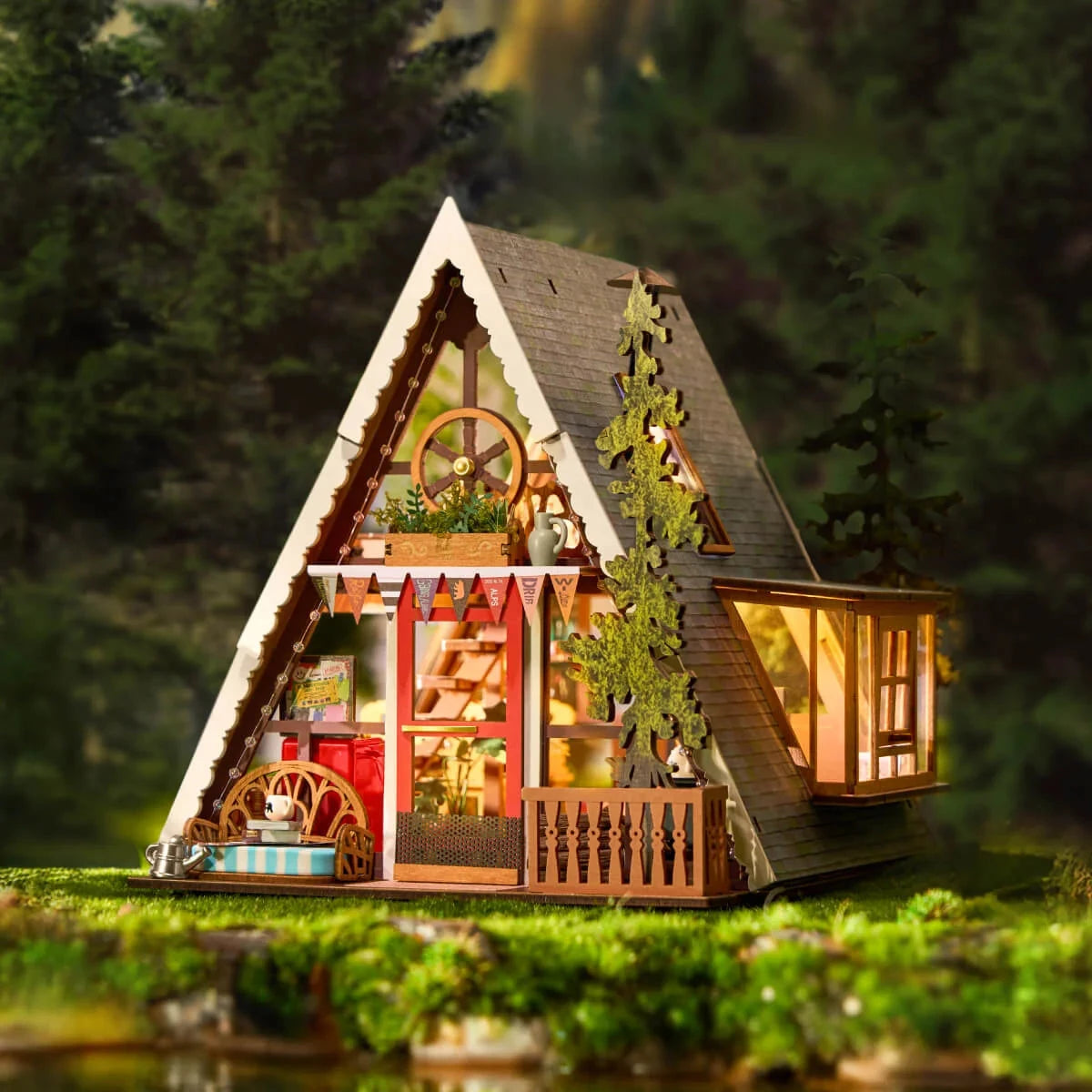 Rolife A-Frame Cabin DG181 – Maison miniature DIY Boutique Rolife Robotime