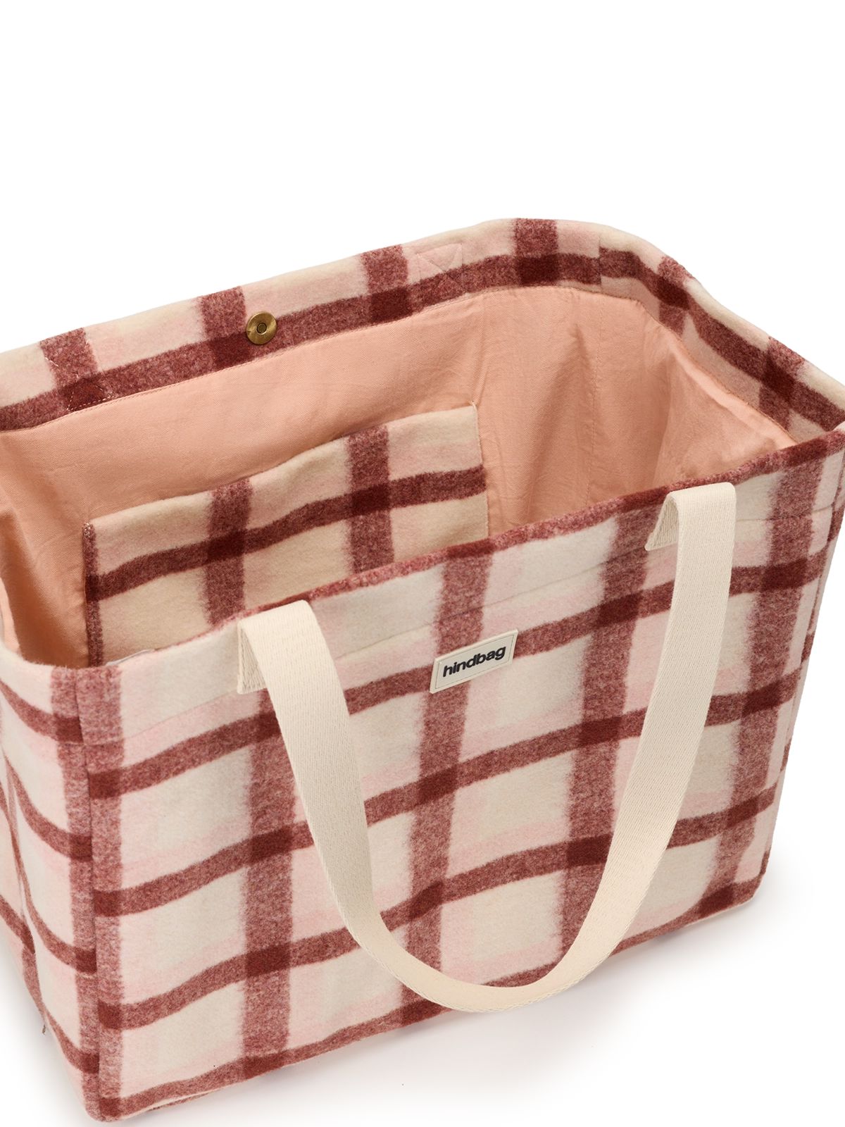 Sac cabas Claude tartan rose Boutique Hindbag