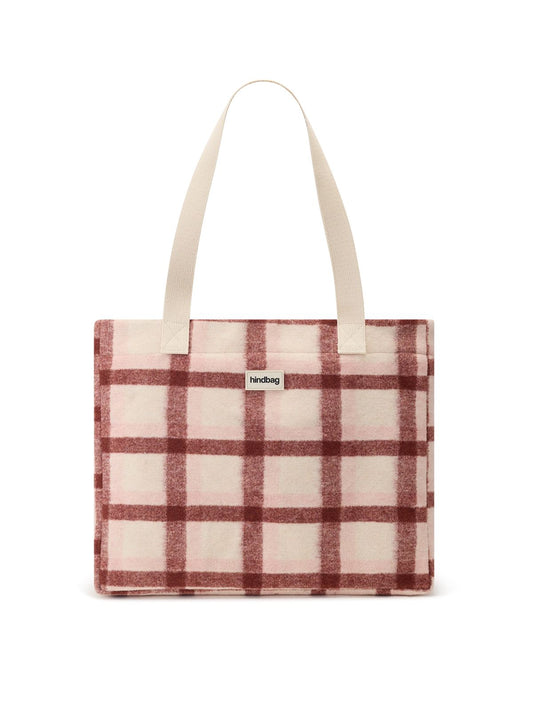 Sac cabas Claude tartan rose Boutique Hindbag
