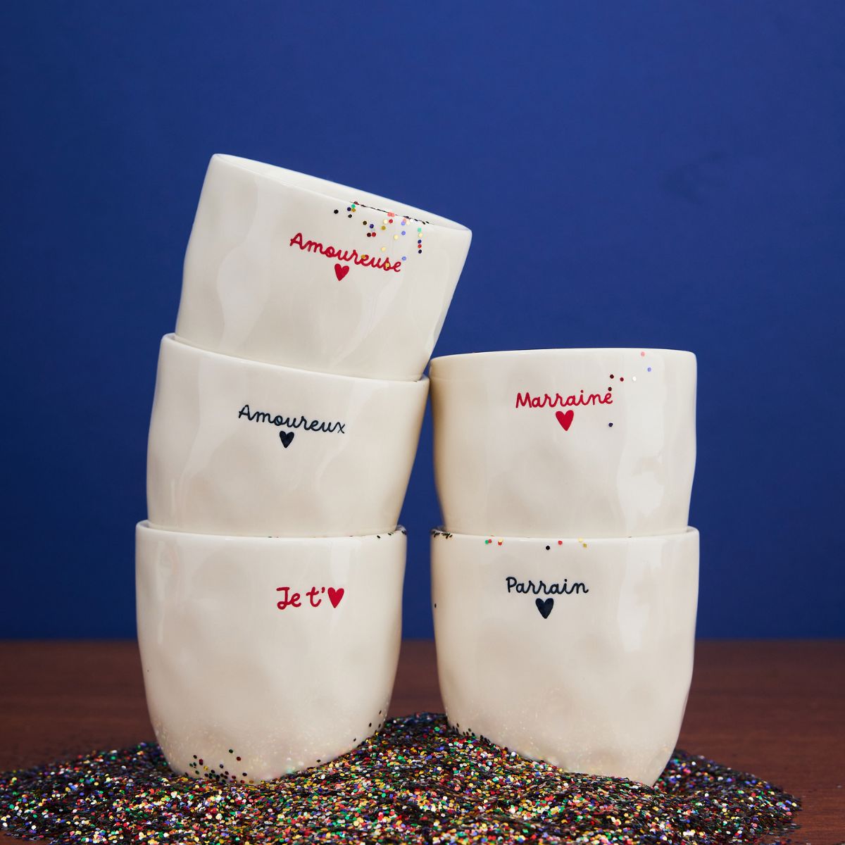 Tasse à café en céramique "Marraine" - Atelier Jasmin Boutique Le Petit Souk