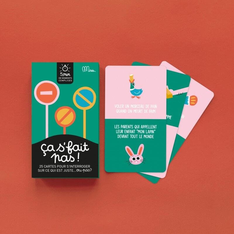 Cartes jeu 5 minutes " Ça s'fait pas " - Minus Boutique Minus Éditions