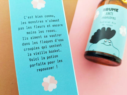 Brume magique anti-monstres à l'eau florale de roses bio