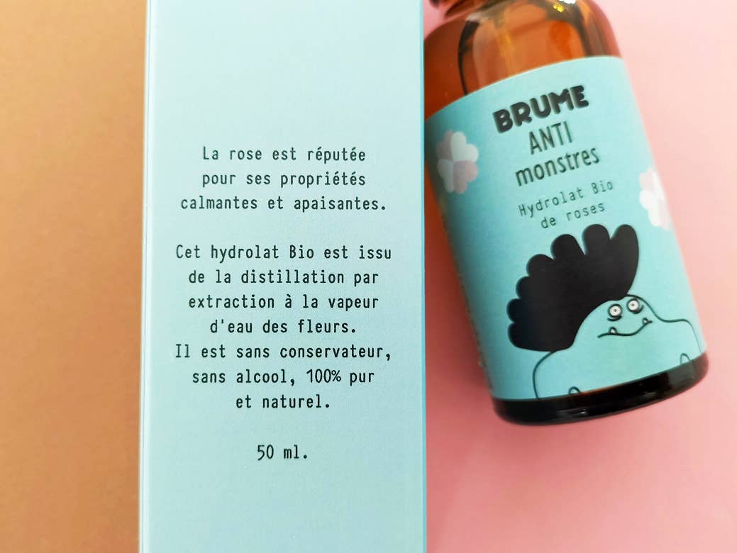 Brume magique anti-monstres à l'eau florale de roses bio