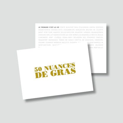 Carte postale – "50 nuances de gras" Boutique Bulma Studio 