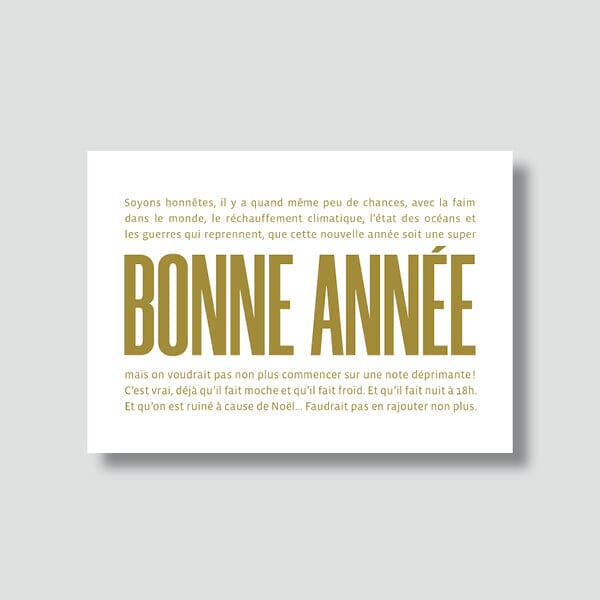 Carte postale – "Bonne année (version grinçante)" Boutique Bulma Studio 