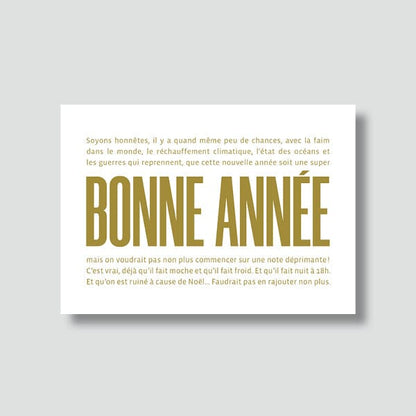 Carte postale – "Bonne année (version grinçante)" Boutique Bulma Studio 