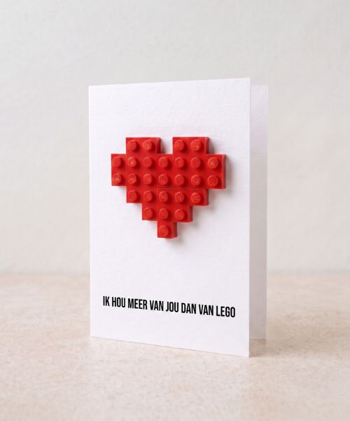 Carte postale Je t'aime plus que LEGO Boutique BRICKS 