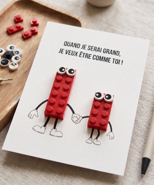 Carte postale «Quand je serai grand» – Fête des pères, Fête des mères... Boutique BRICKS 