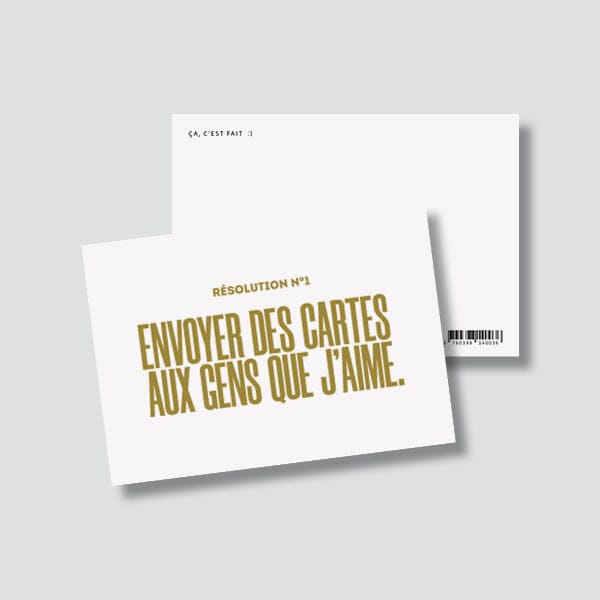 Carte postale – "Résolution n°1 : envoyer des cartes" Boutique Bulma Studio 