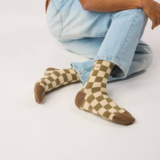 Chaussettes en coton peigné à carreaux - Hockenheim Boutique Billybelt 