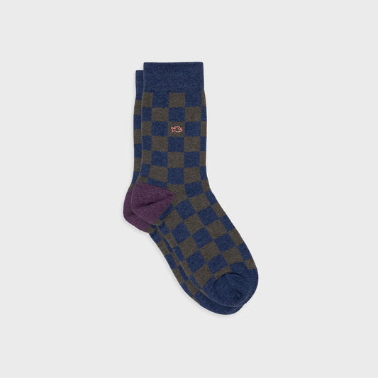Chaussettes en coton peigné à carreaux - Interlagos Boutique Billybelt 