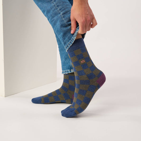 Chaussettes en coton peigné à carreaux - Interlagos Boutique Billybelt 