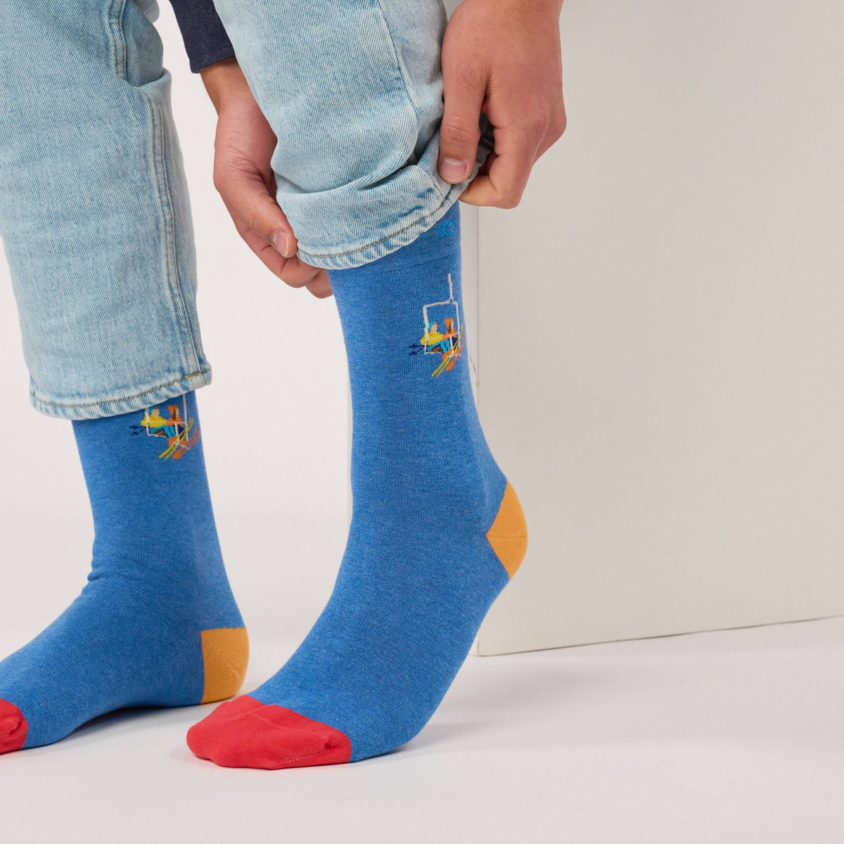 Chaussettes en coton peigné à motifs - Téléski Boutique Billybelt 