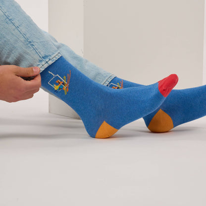 Chaussettes en coton peigné à motifs - Téléski Boutique Billybelt 