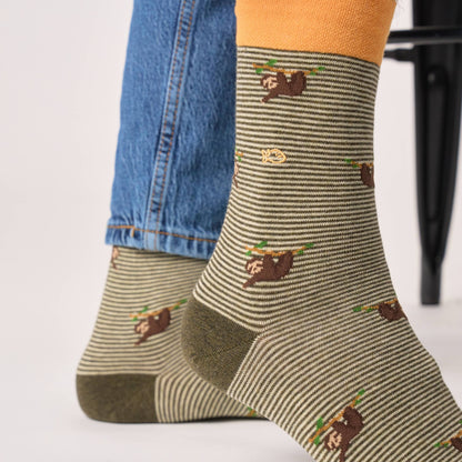 Chaussettes en coton peigné animaux - Paresseux Boutique Billybelt 