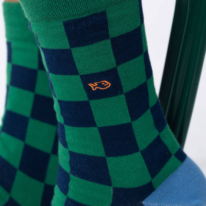 Chaussettes en coton peigné carreaux - Bakou Boutique Billybelt 