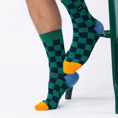 Chaussettes en coton peigné carreaux - Bakou Boutique Billybelt 