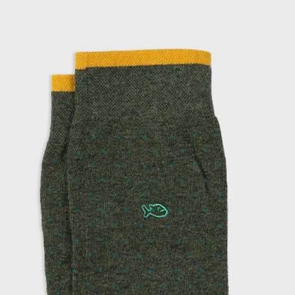 Chaussettes en coton peigné - Square kaki Boutique Billybelt 