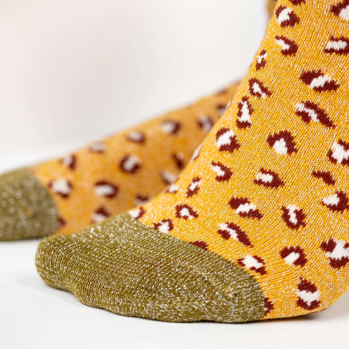 Chaussettes Léopard Pailletées - Jaune Boutique Billybelt 