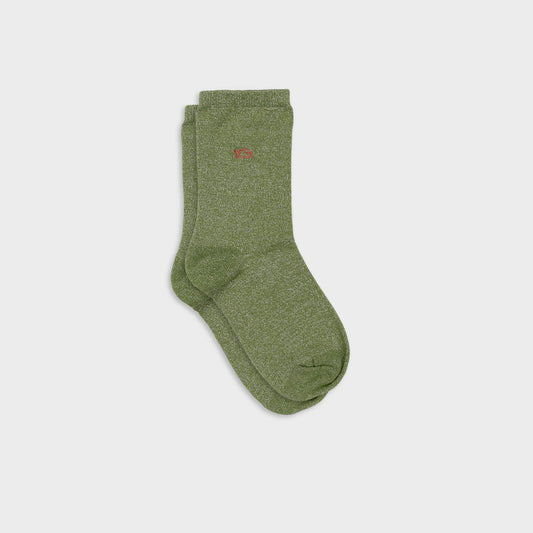 Chaussettes pailletées en coton peigné unies - Basilic Boutique Billybelt 
