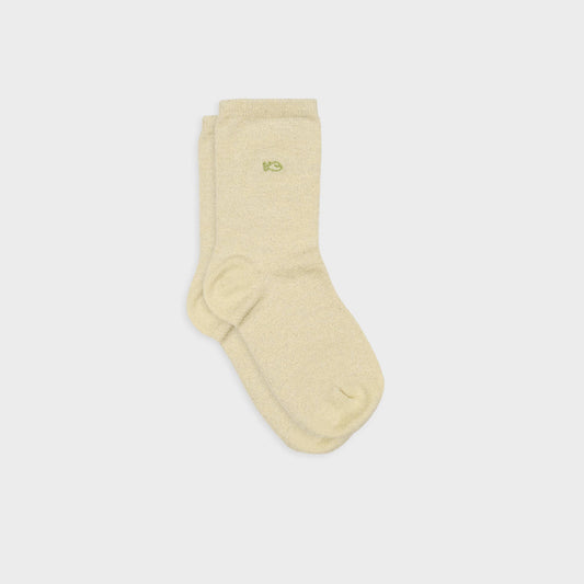 Chaussettes pailletées en coton peigné unies - Jaune clair Boutique Billybelt 