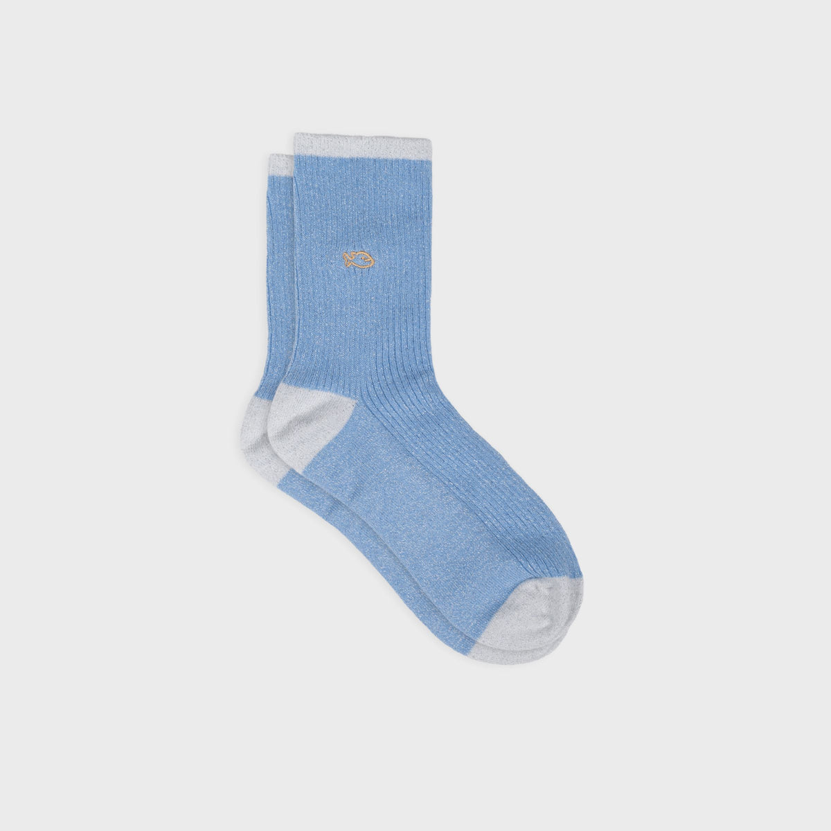 Chaussettes pailletées en coton peigné vintage - Bleu Boutique Billybelt 